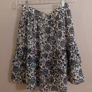 J. Crew Blue and White Floral Mini Skirt
